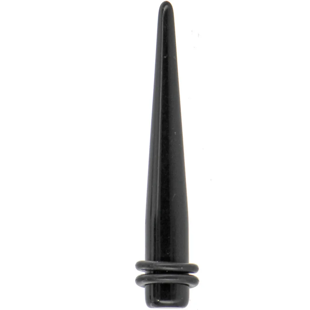 0 Gauge Black UV Acrylic Straight Taper