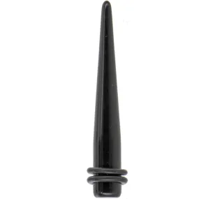 0 Gauge Black UV Acrylic Straight Taper