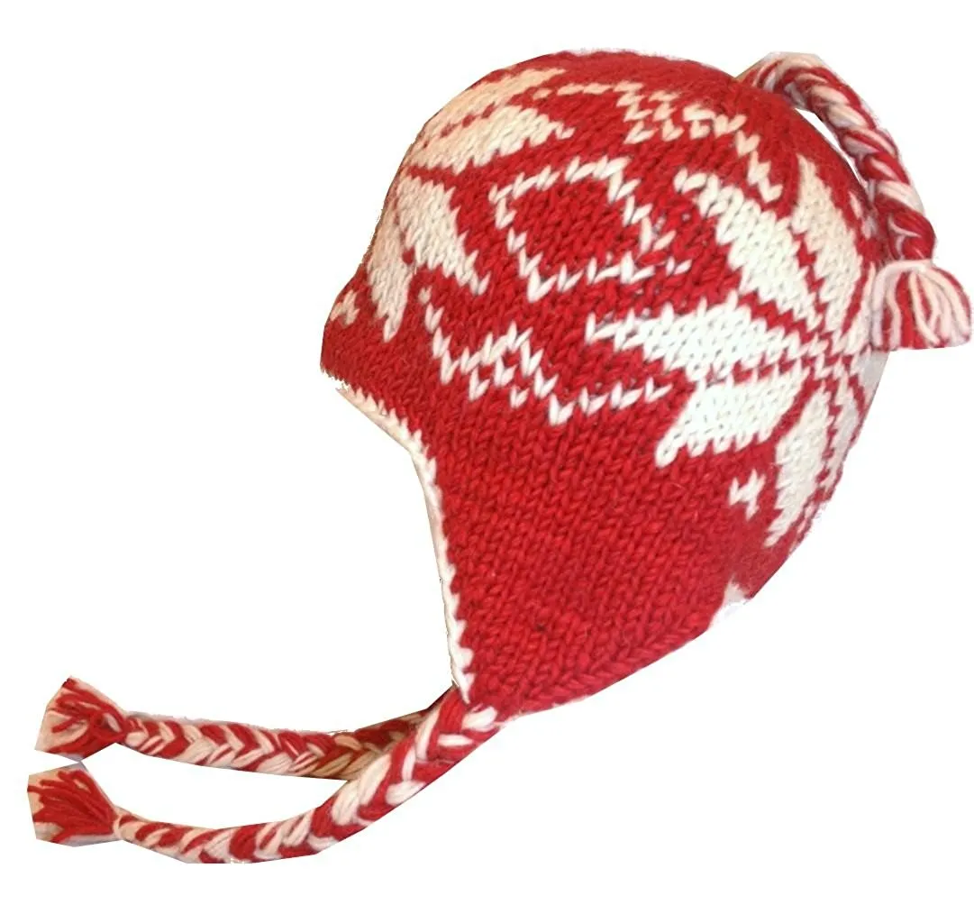 146 H Assorted Wool Cable Knit Fleece Crocheted Ski Trapper Hat Cap Beanie S/M