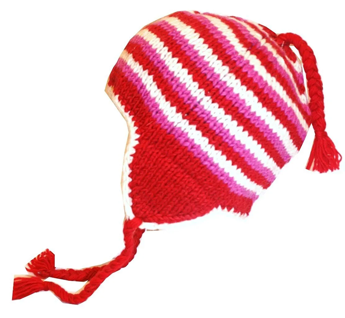 146 H Assorted Wool Cable Knit Fleece Crocheted Ski Trapper Hat Cap Beanie S/M