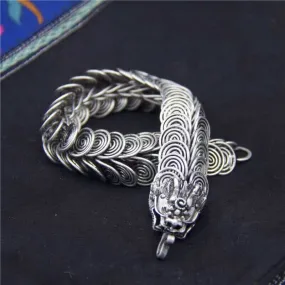 20mm Long Tibetan Silver Dragon Bracelet Unisex Bracelet Birthday Gift