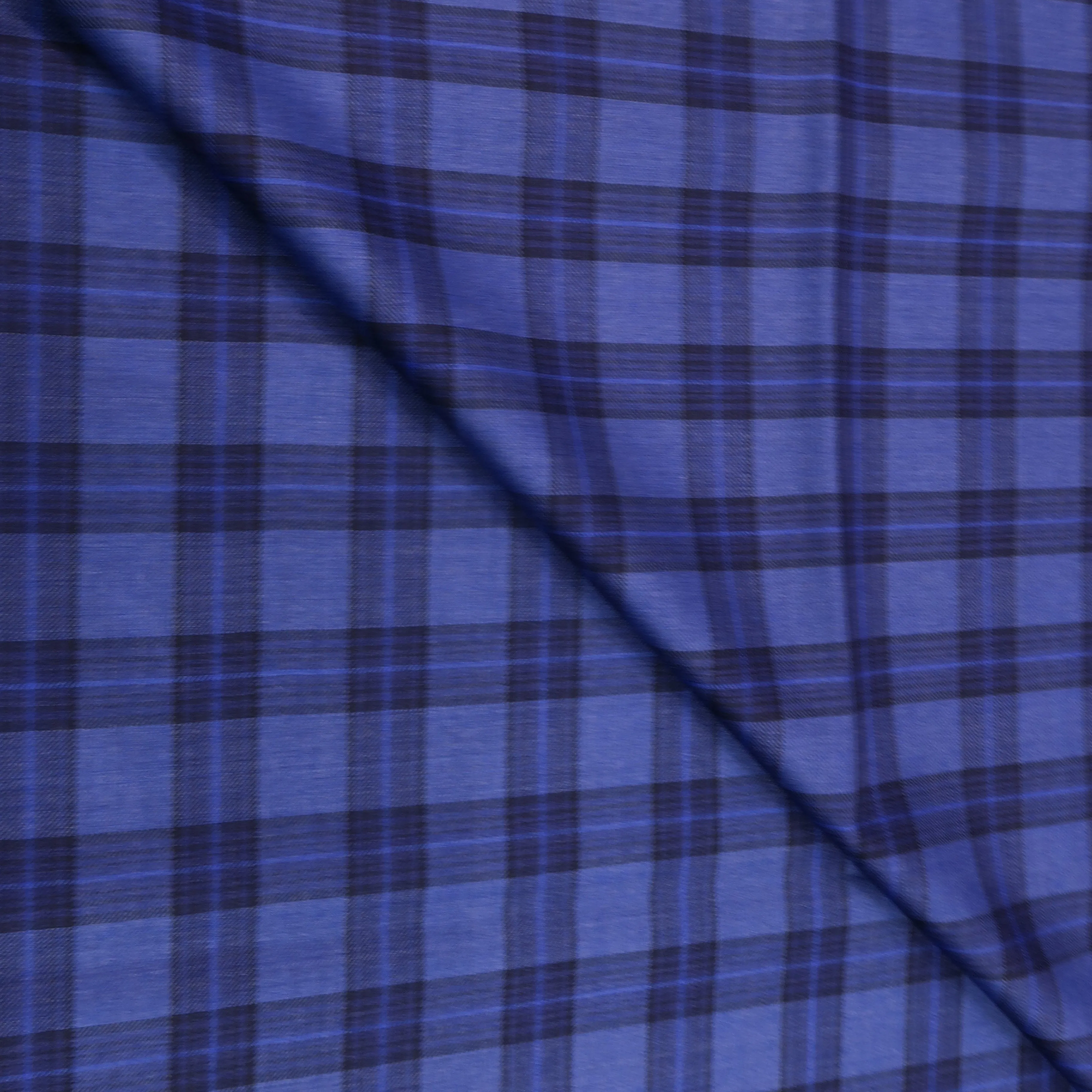 2.50 YDS Piece Kashmir Blue Prince Of Wales Blue Super 150's Extrafine Wool Loro Piana Fabric