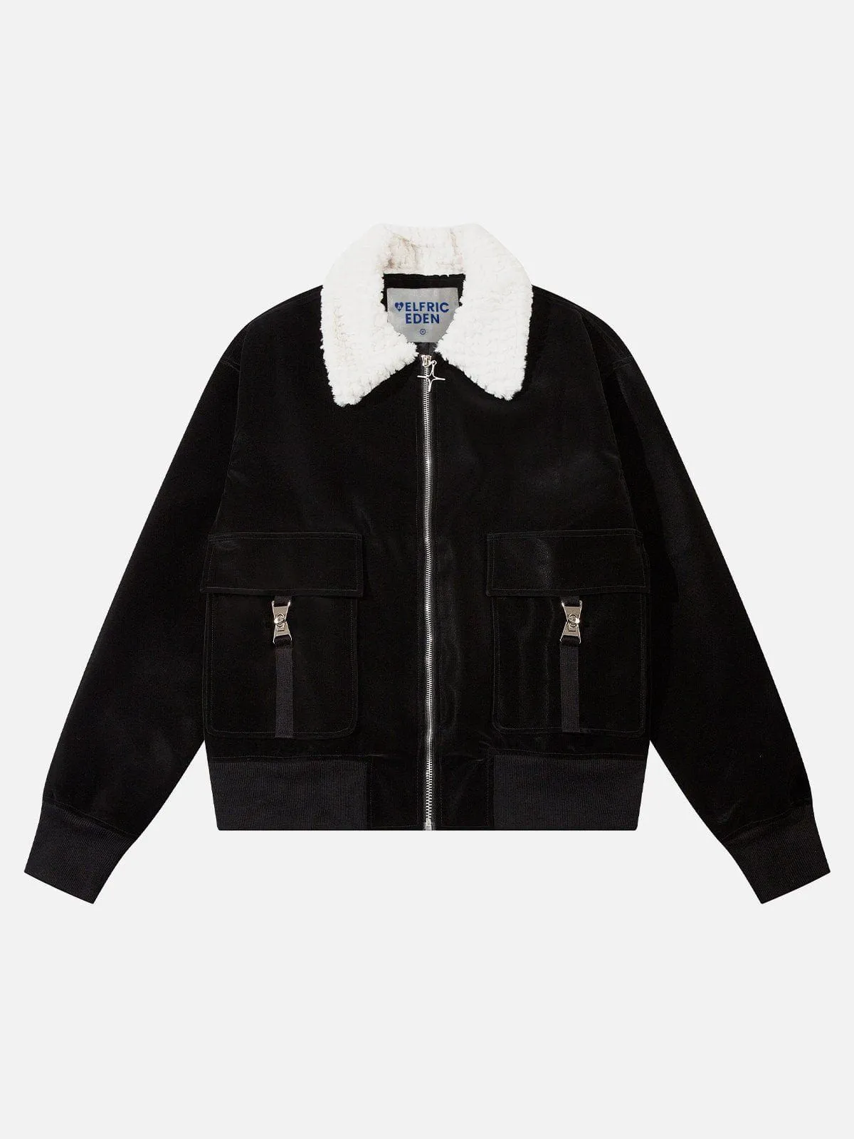 Aelfric Eden Plush Collar Suede Faux Leather Jacket