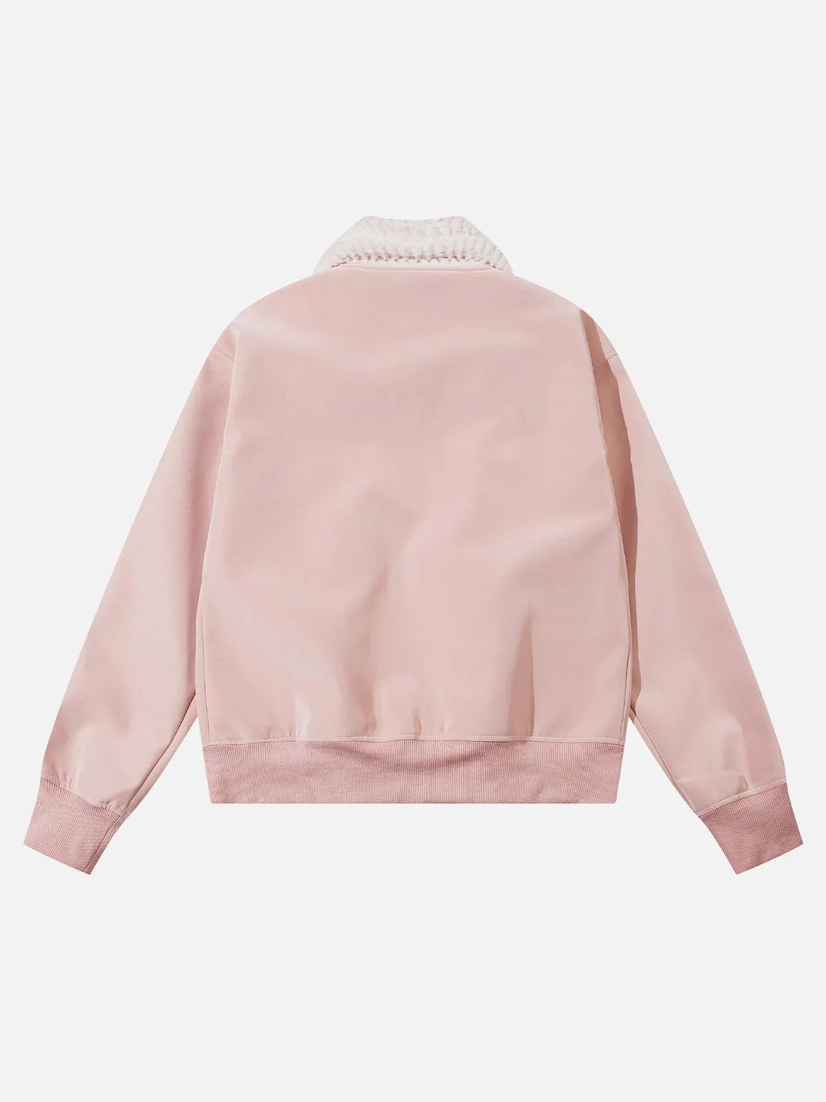 Aelfric Eden Plush Collar Suede Faux Leather Jacket