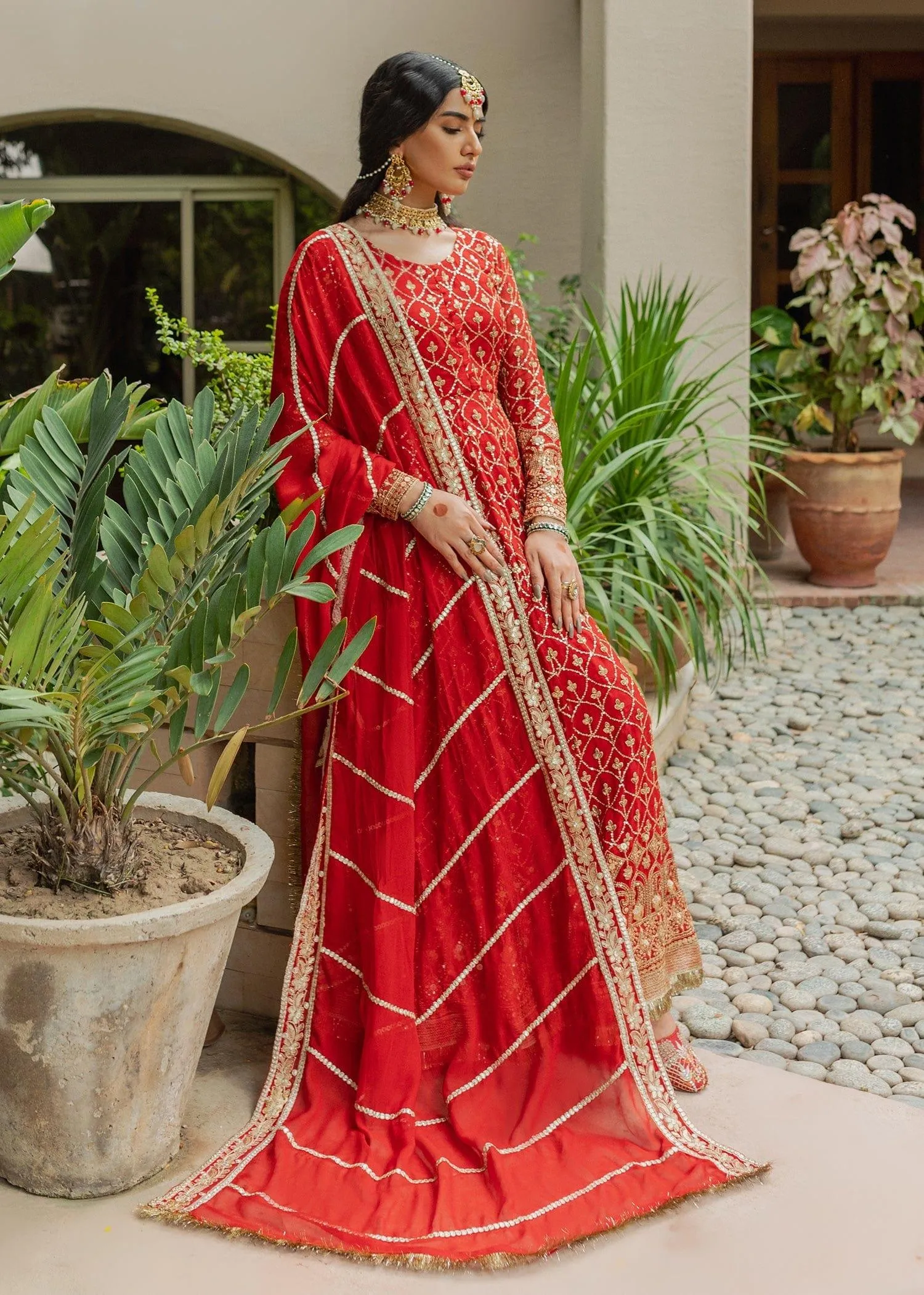 Allure by Ih - AMAL - Chiffon - Red - 4 Piece