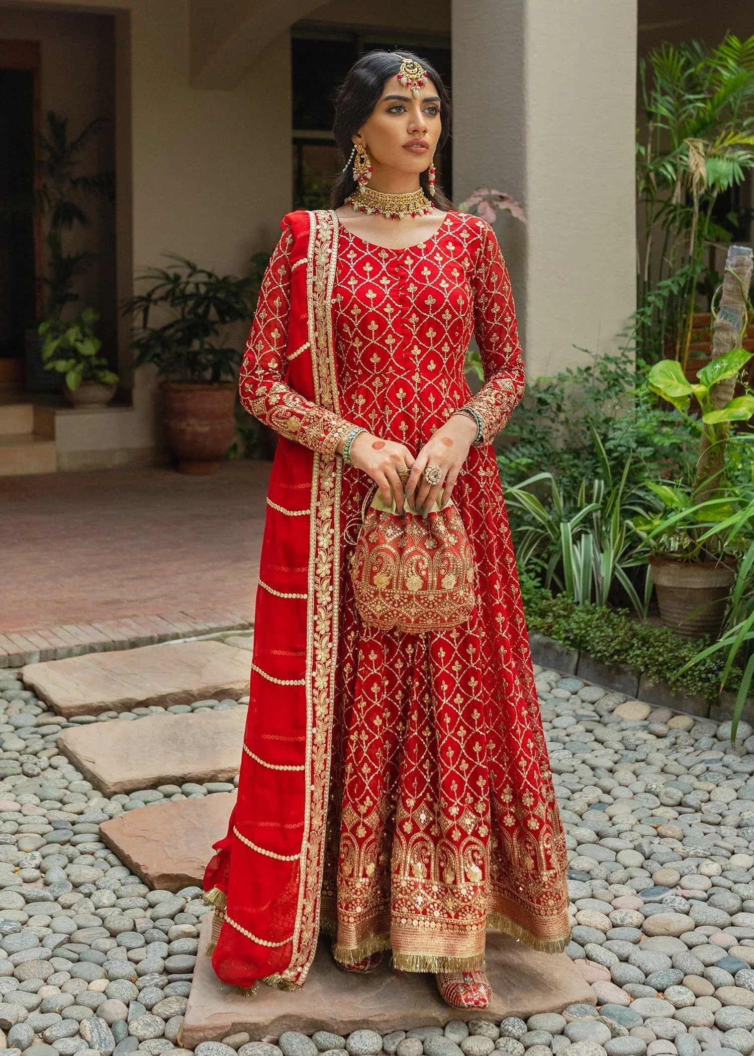 Allure by Ih - AMAL - Chiffon - Red - 4 Piece