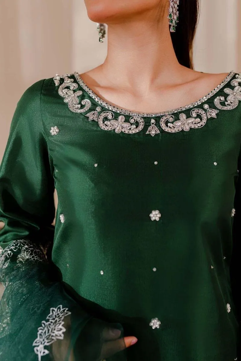 Allure by Ih - CAMELIA - Katan Silk - Emerald - 3 Piece