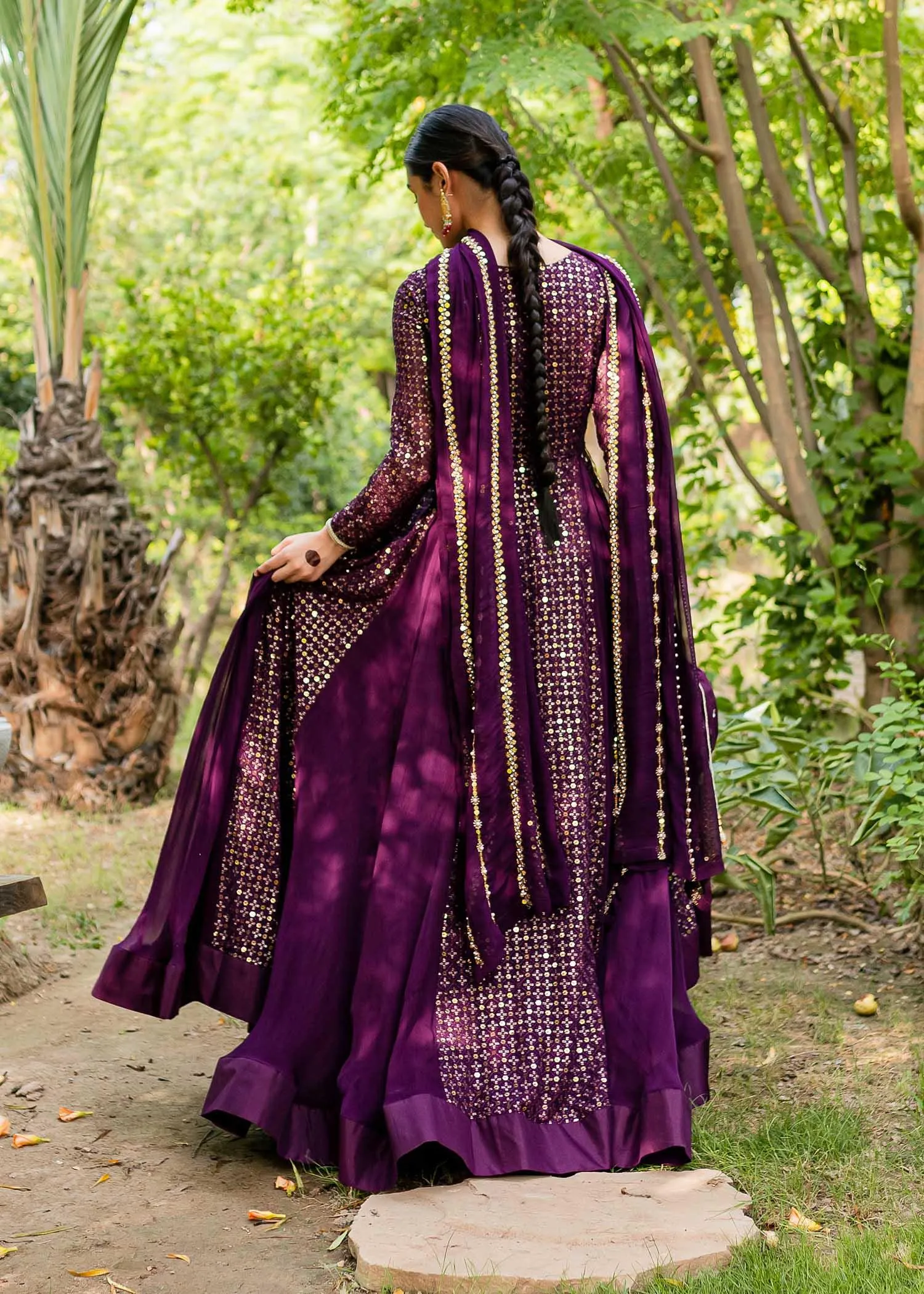 Allure by Ih - HEER - Chiffon & Silk - Plum - 4 Piece