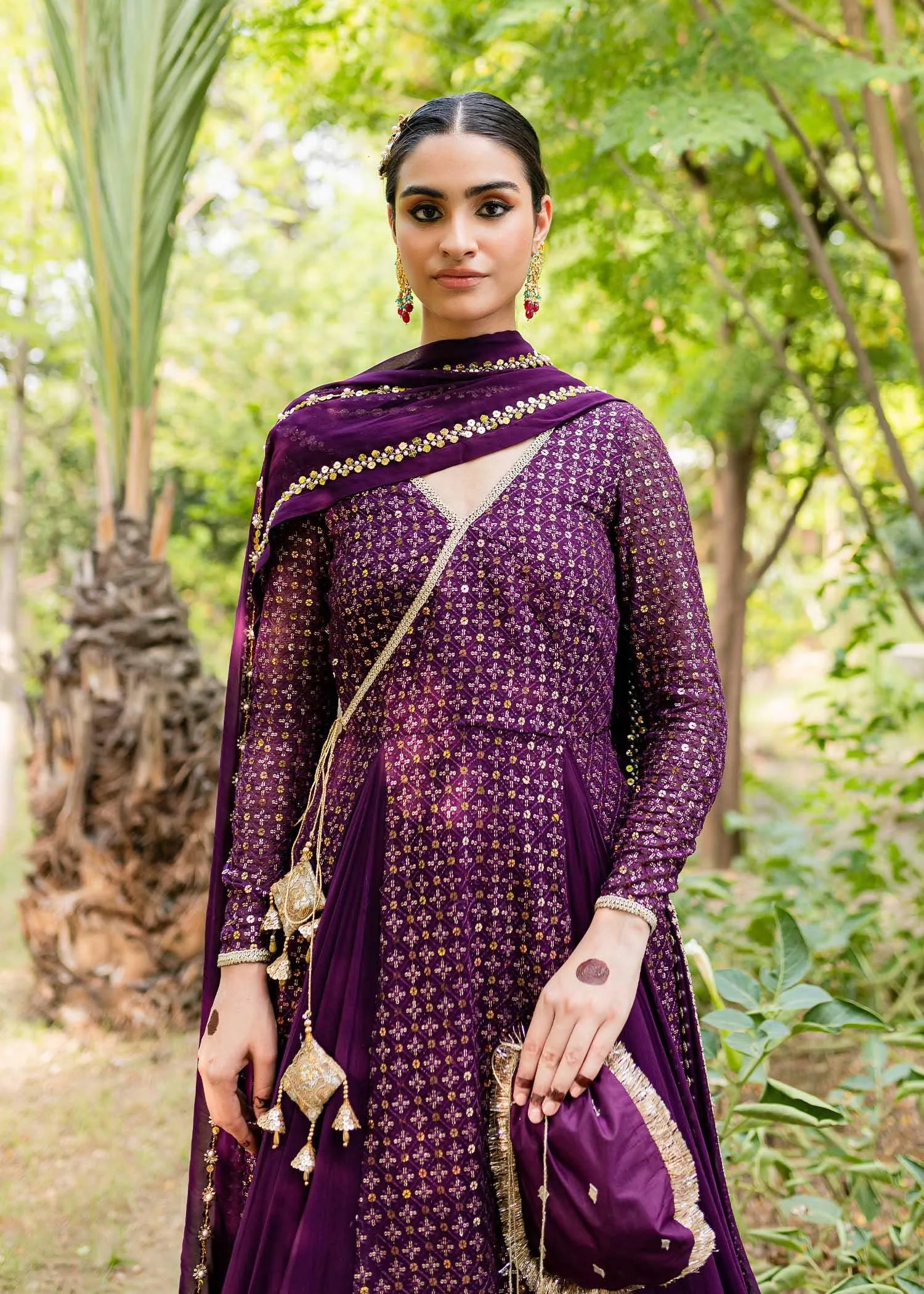 Allure by Ih - HEER - Chiffon & Silk - Plum - 4 Piece