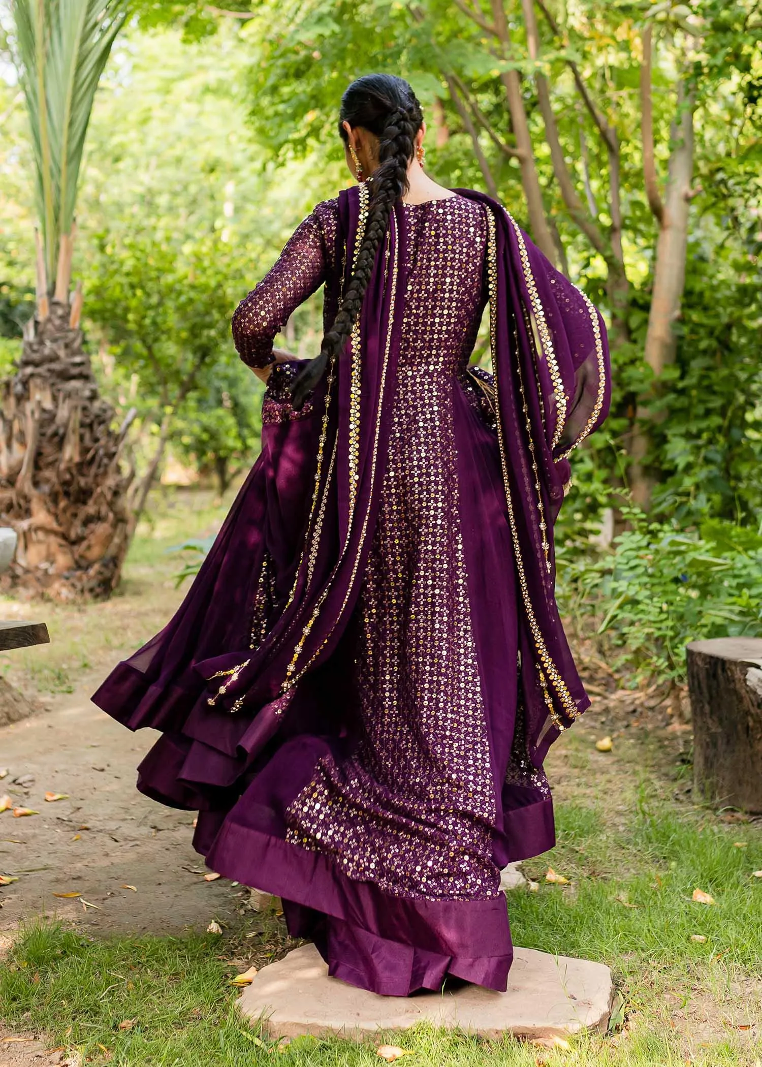 Allure by Ih - HEER - Chiffon & Silk - Plum - 4 Piece