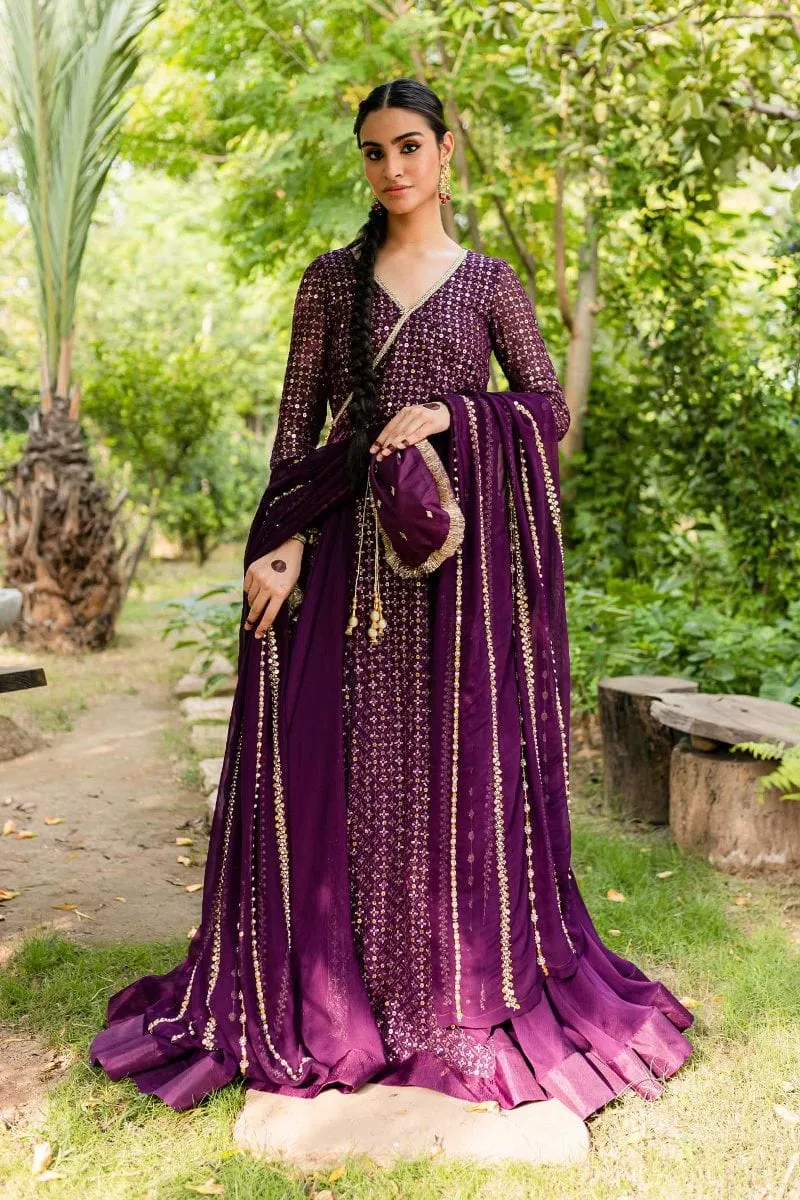 Allure by Ih - HEER - Chiffon & Silk - Plum - 4 Piece