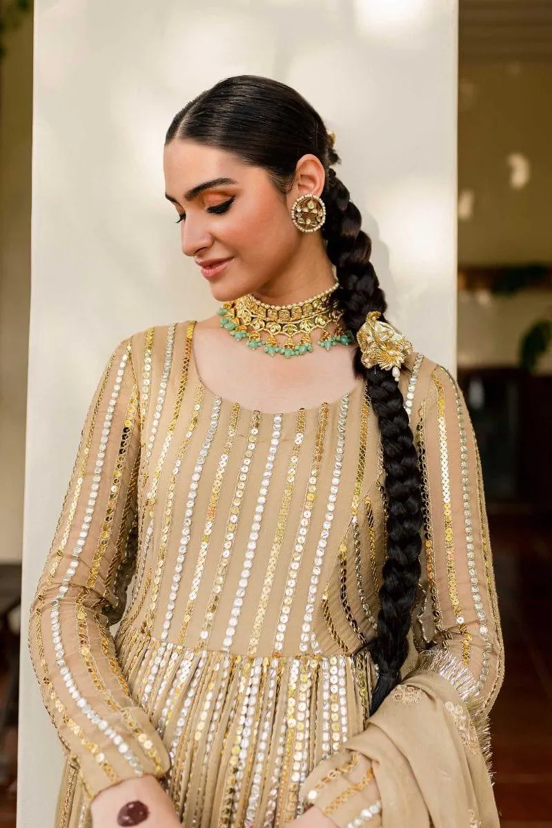 Allure by Ih - ZAMAL - Chiffon & Silk - Golden - 4 Piece