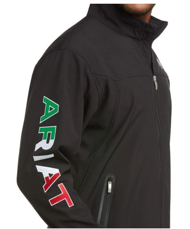 Ariat Men's New Team Black Softshell Mexico Water Resistant Jacket 10031424