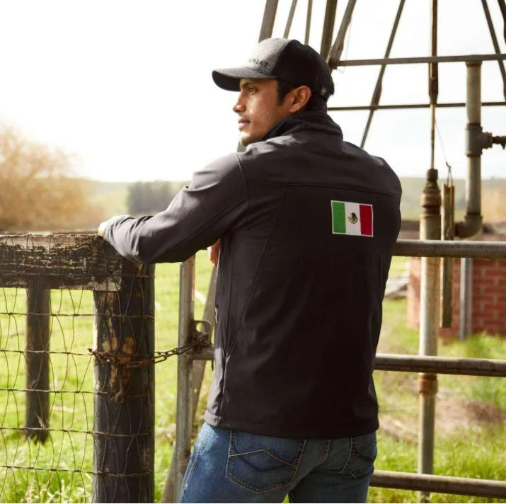 Ariat Men's New Team Black Softshell Mexico Water Resistant Jacket 10031424
