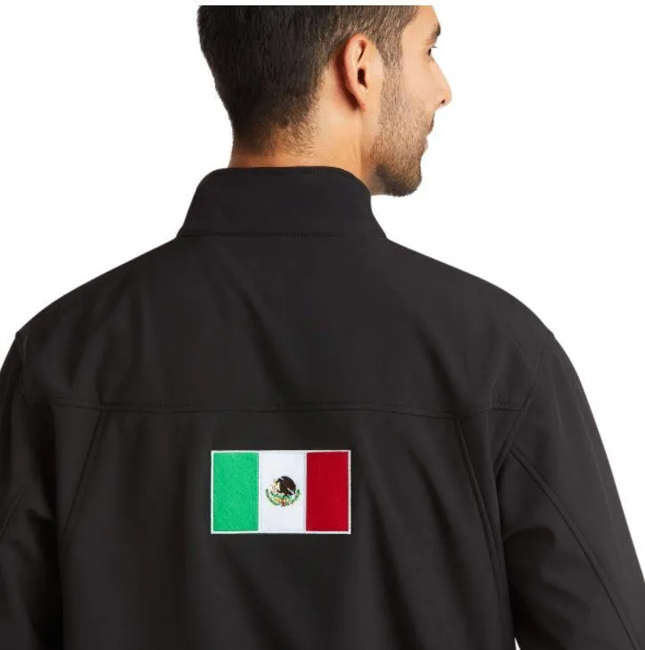 Ariat Men's New Team Black Softshell Mexico Water Resistant Jacket 10031424