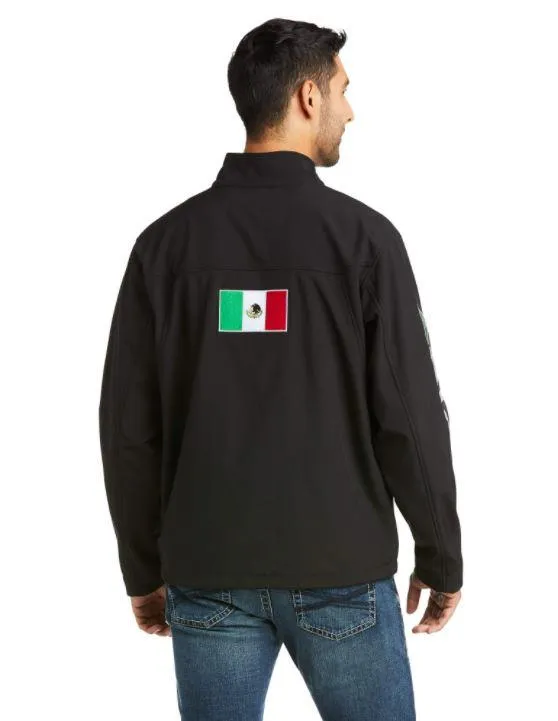 Ariat Men's New Team Black Softshell Mexico Water Resistant Jacket 10031424