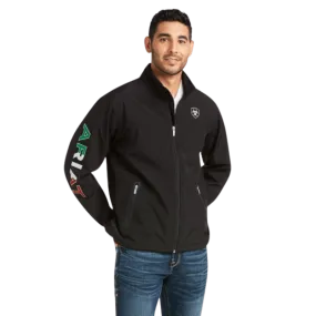 Ariat Men's New Team Black Softshell Mexico Water Resistant Jacket 10031424