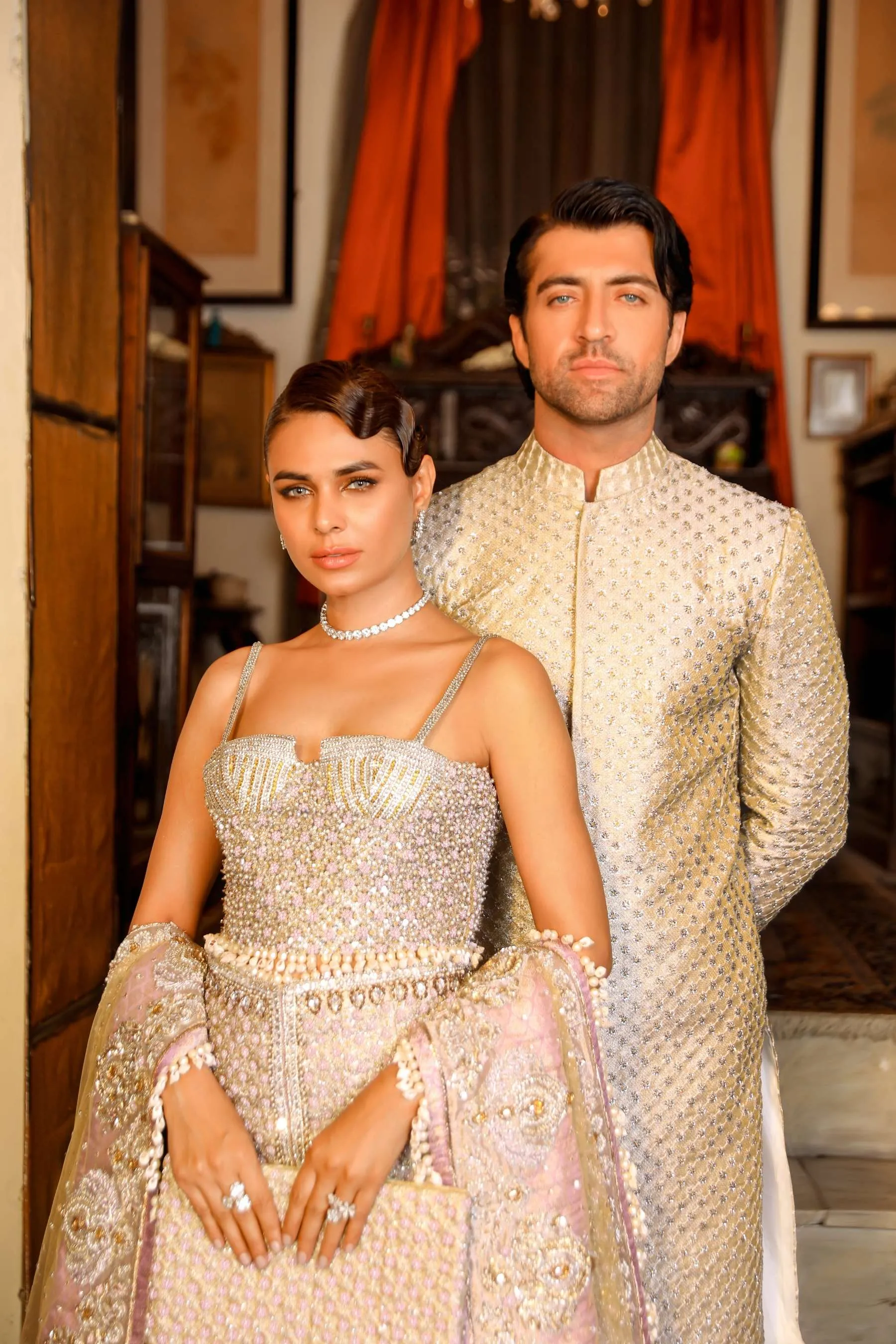 Arif Ashraf - Pukhraj - Gold - Tissue Zari & Raw Silk - 2 Piece