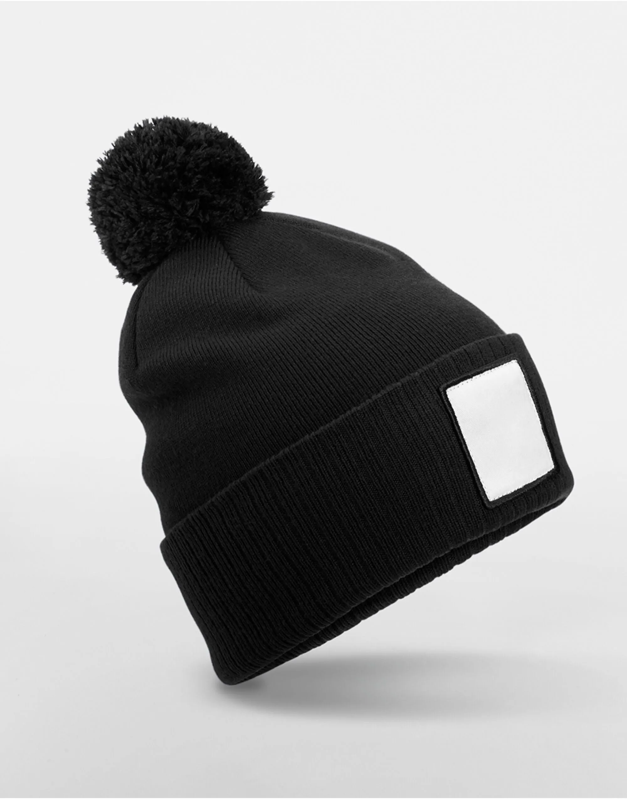 B338R Beechfield Appliqué Patch Pom Beanie