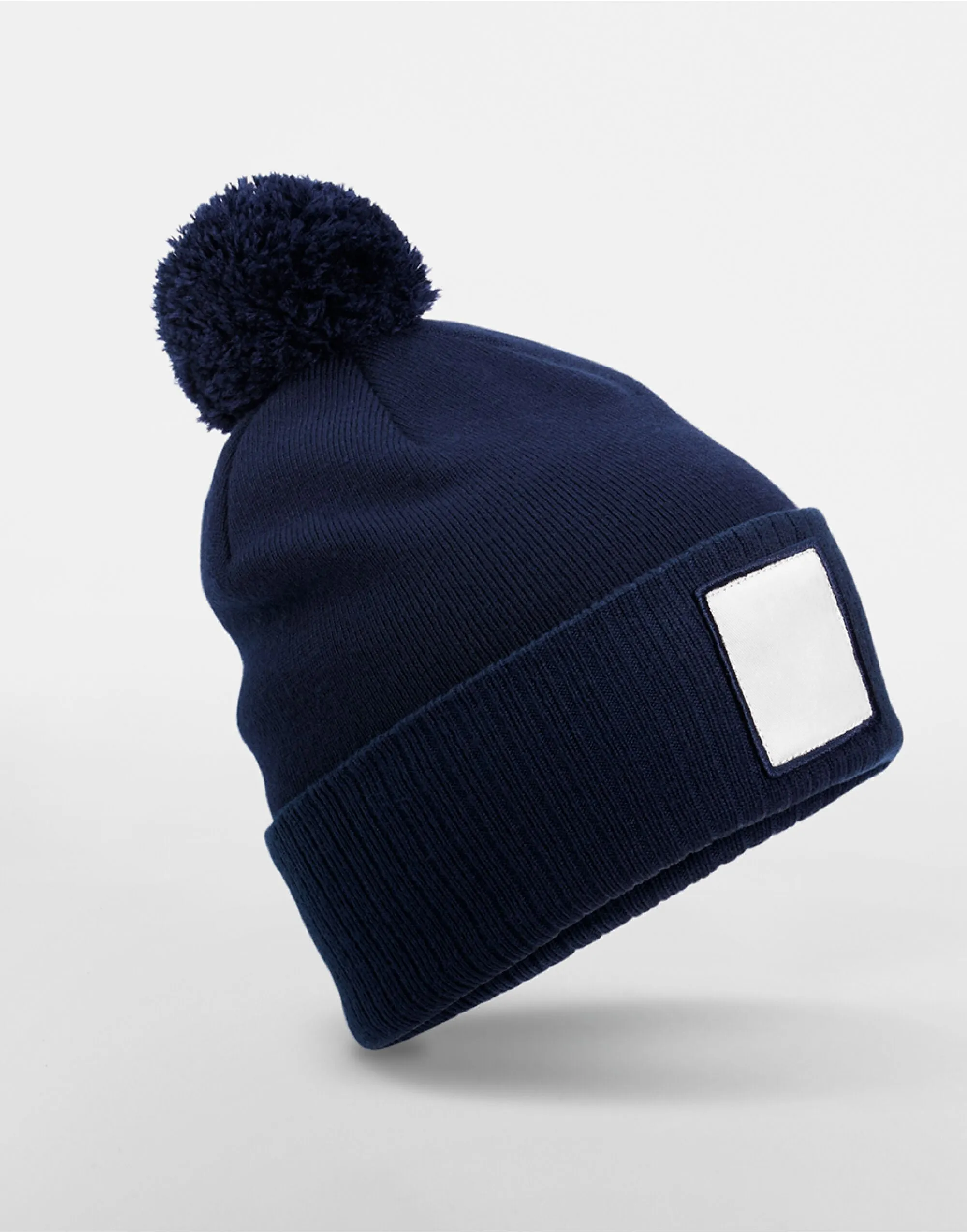 B338R Beechfield Appliqué Patch Pom Beanie