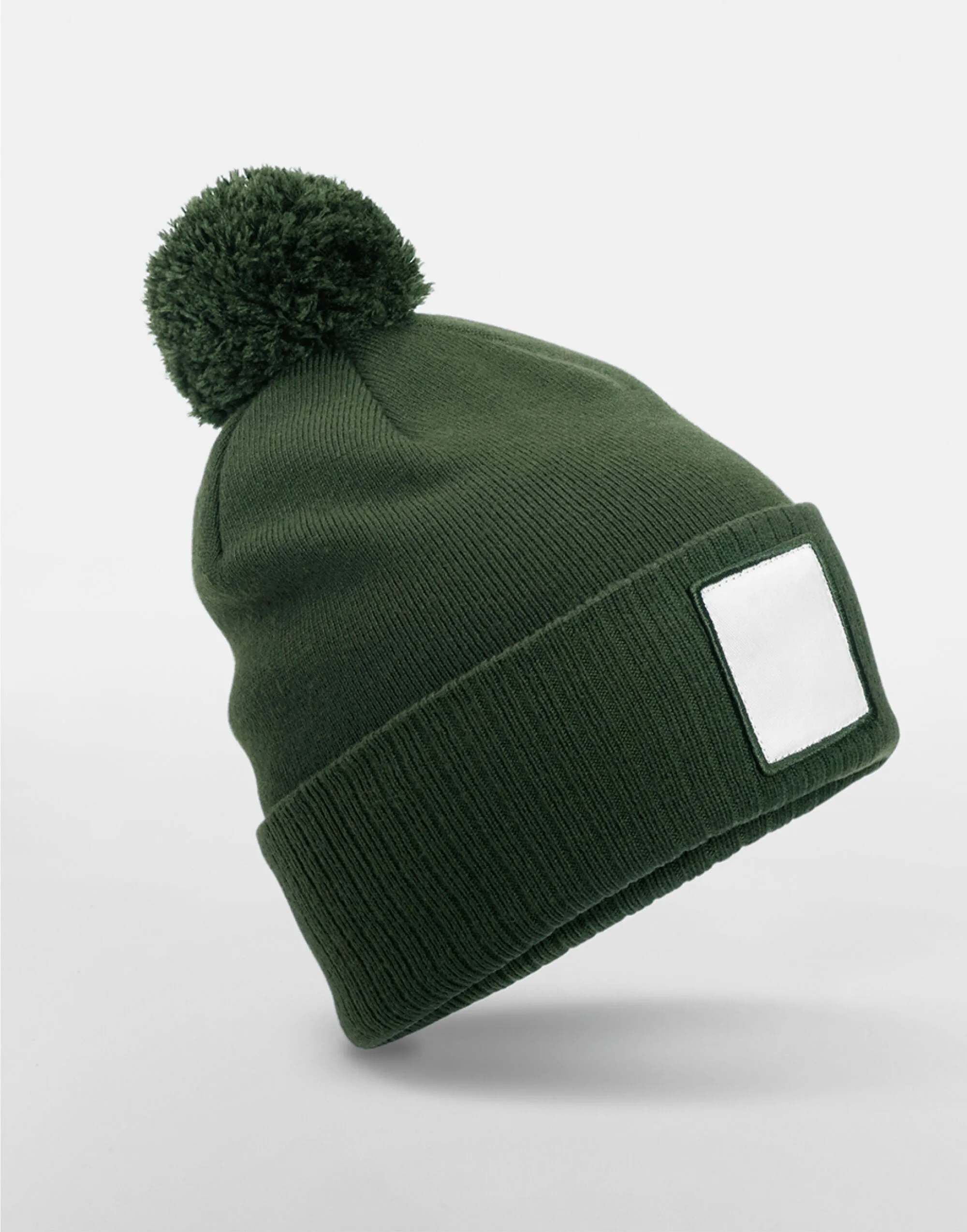 B338R Beechfield Appliqué Patch Pom Beanie