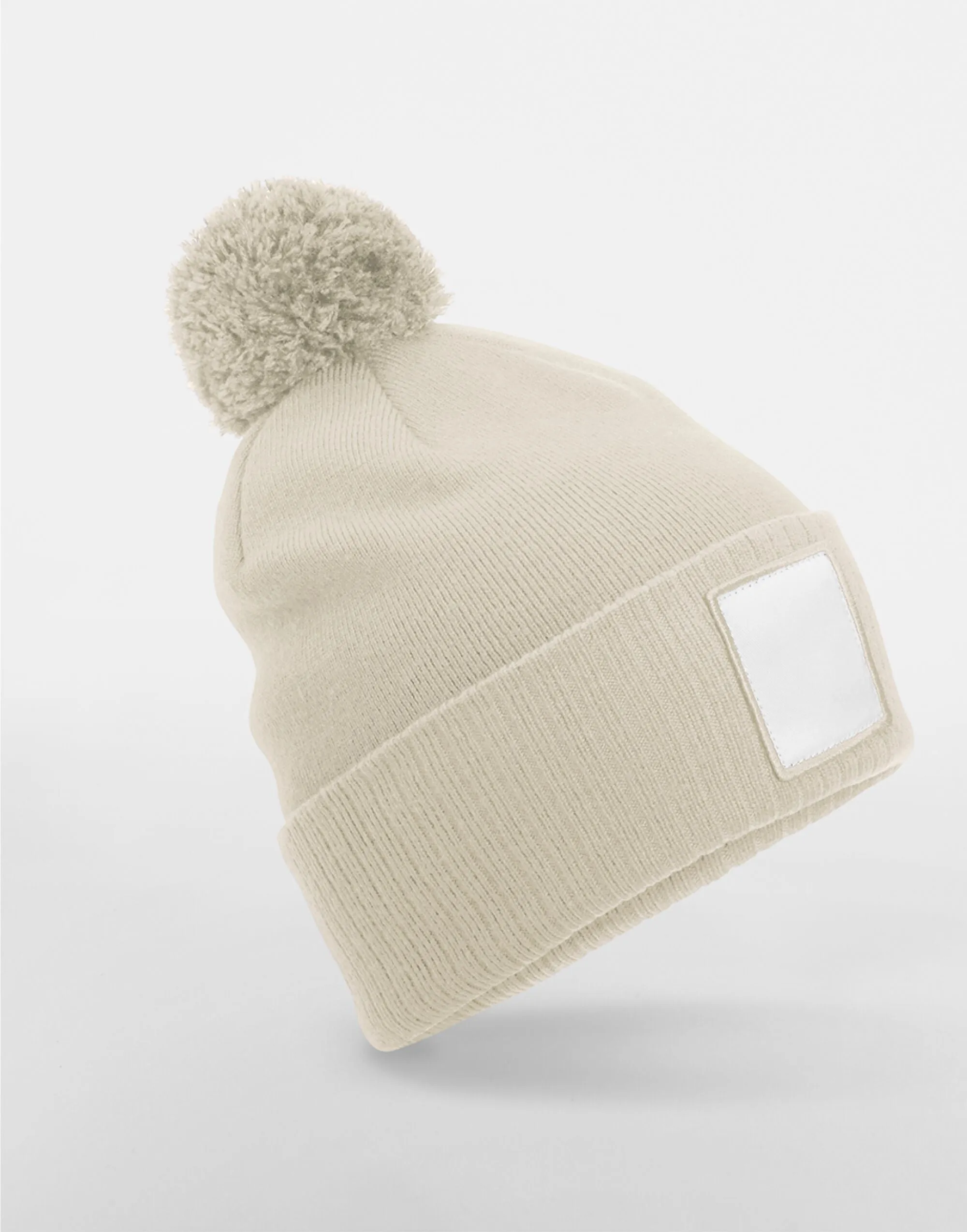 B338R Beechfield Appliqué Patch Pom Beanie