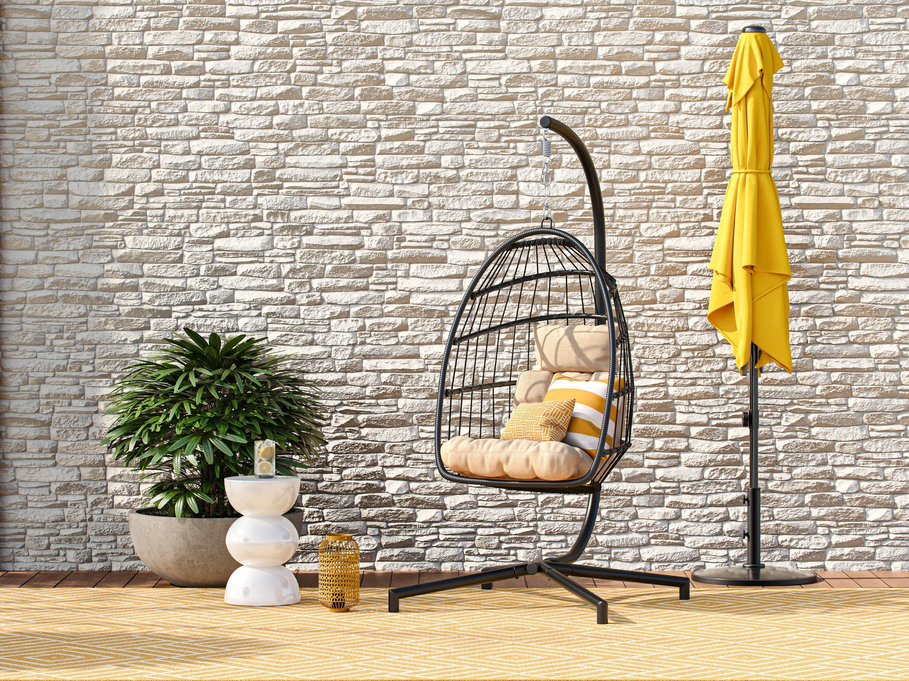Beige Hanging Egg Chair