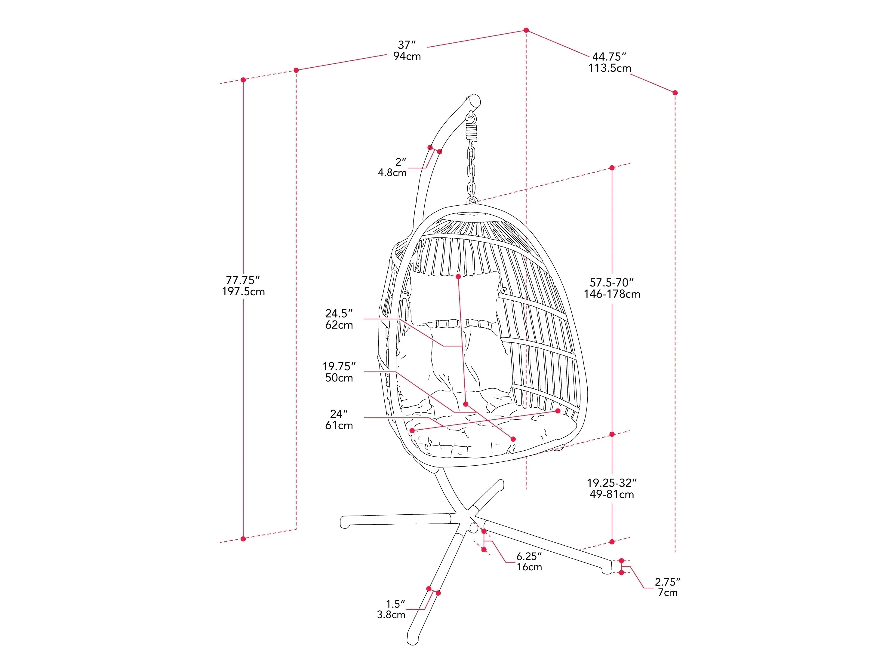 Beige Hanging Egg Chair
