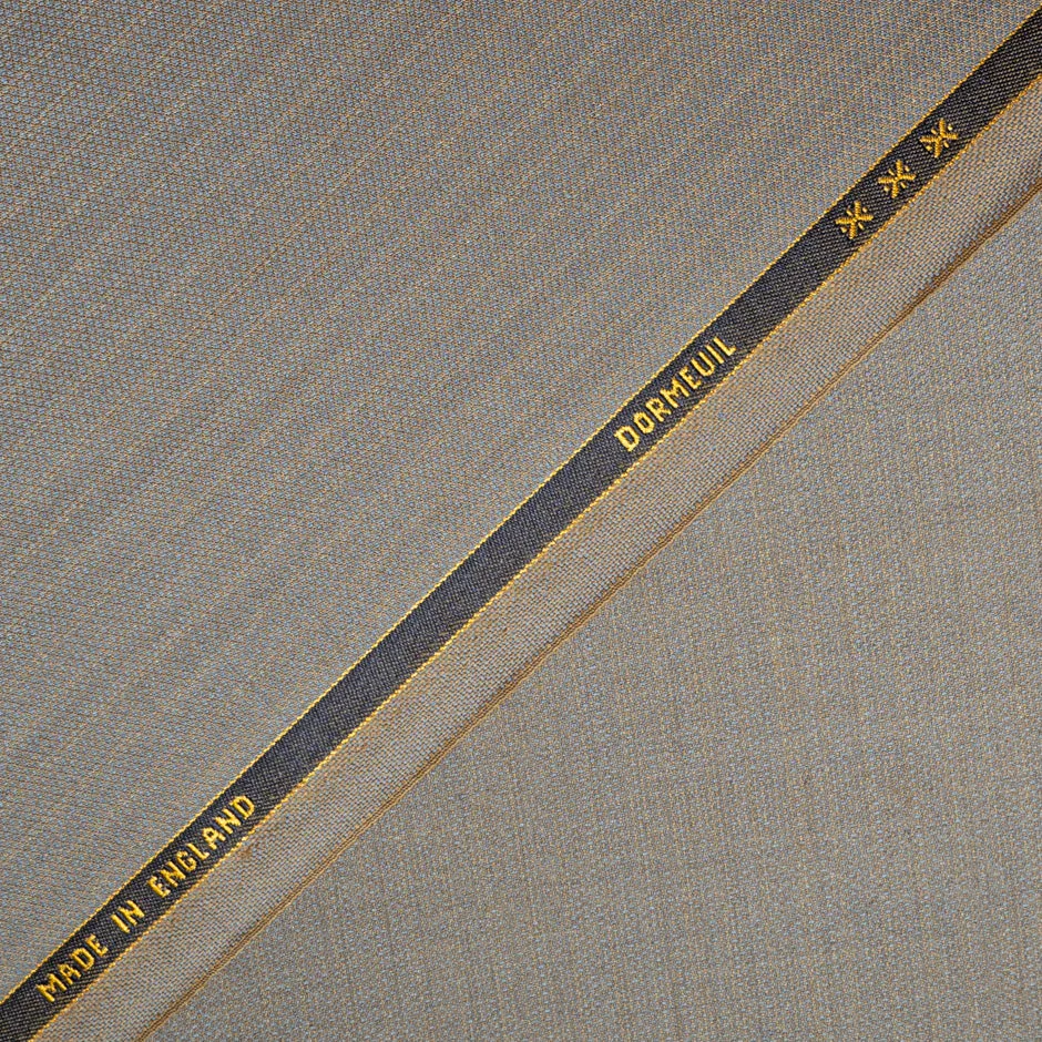Beige Pinstripe Putty Superfine Pure Wool Suiting
