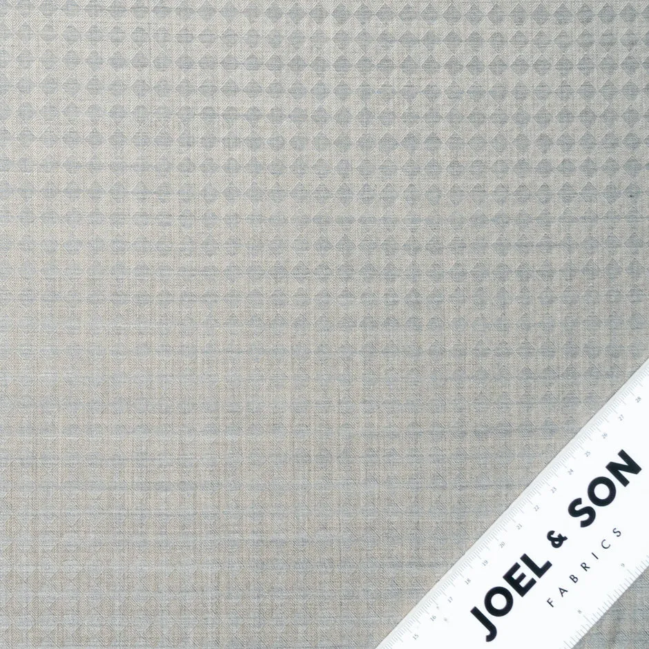Blue Diamond Jacquard Beige Super 160s Tropical Wool