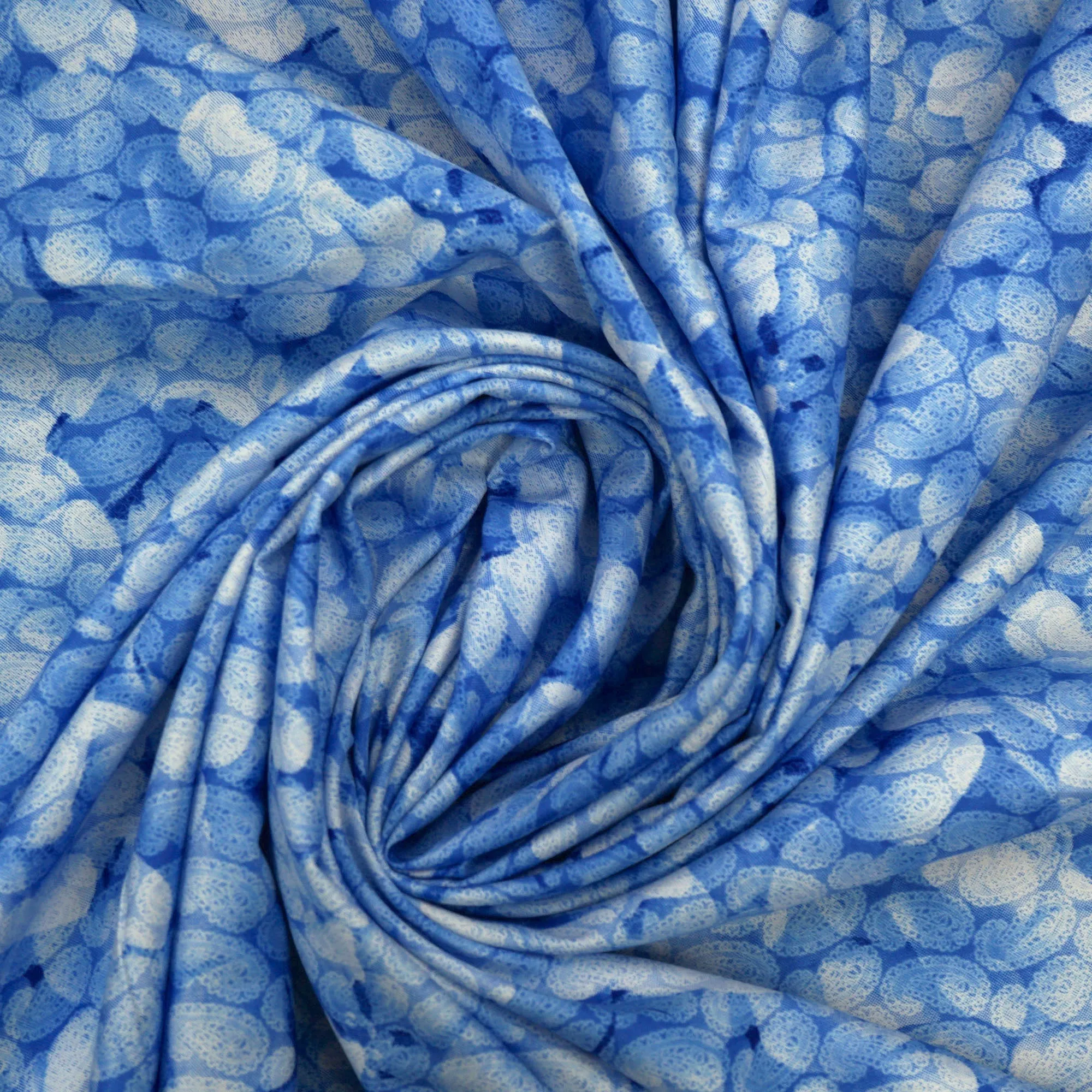 Blue Hydrangea Mist Italian Cotton Stretch Fabric