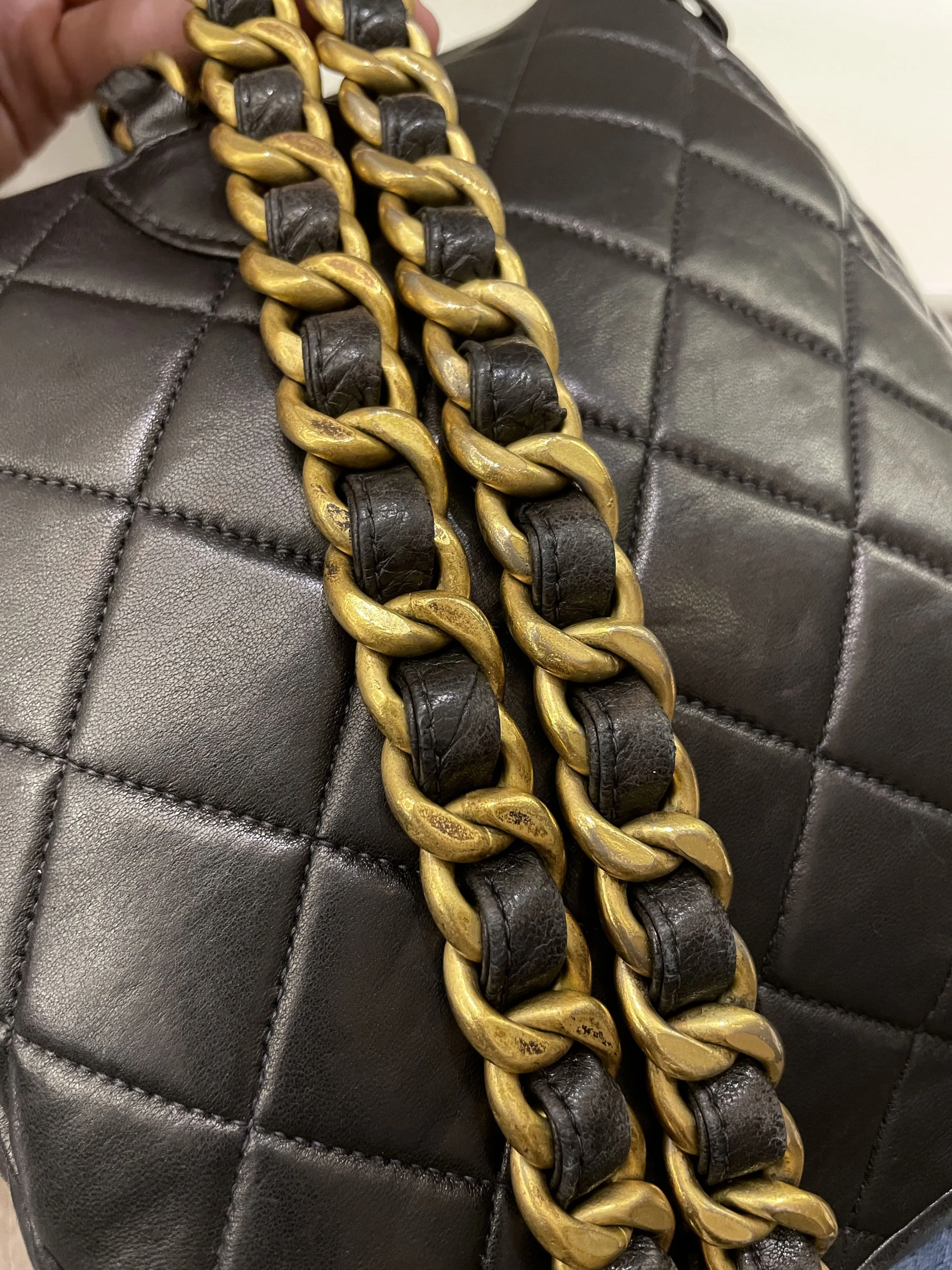 Chanel Quilted Vintage Duma Cc Backpack Black Lambskin