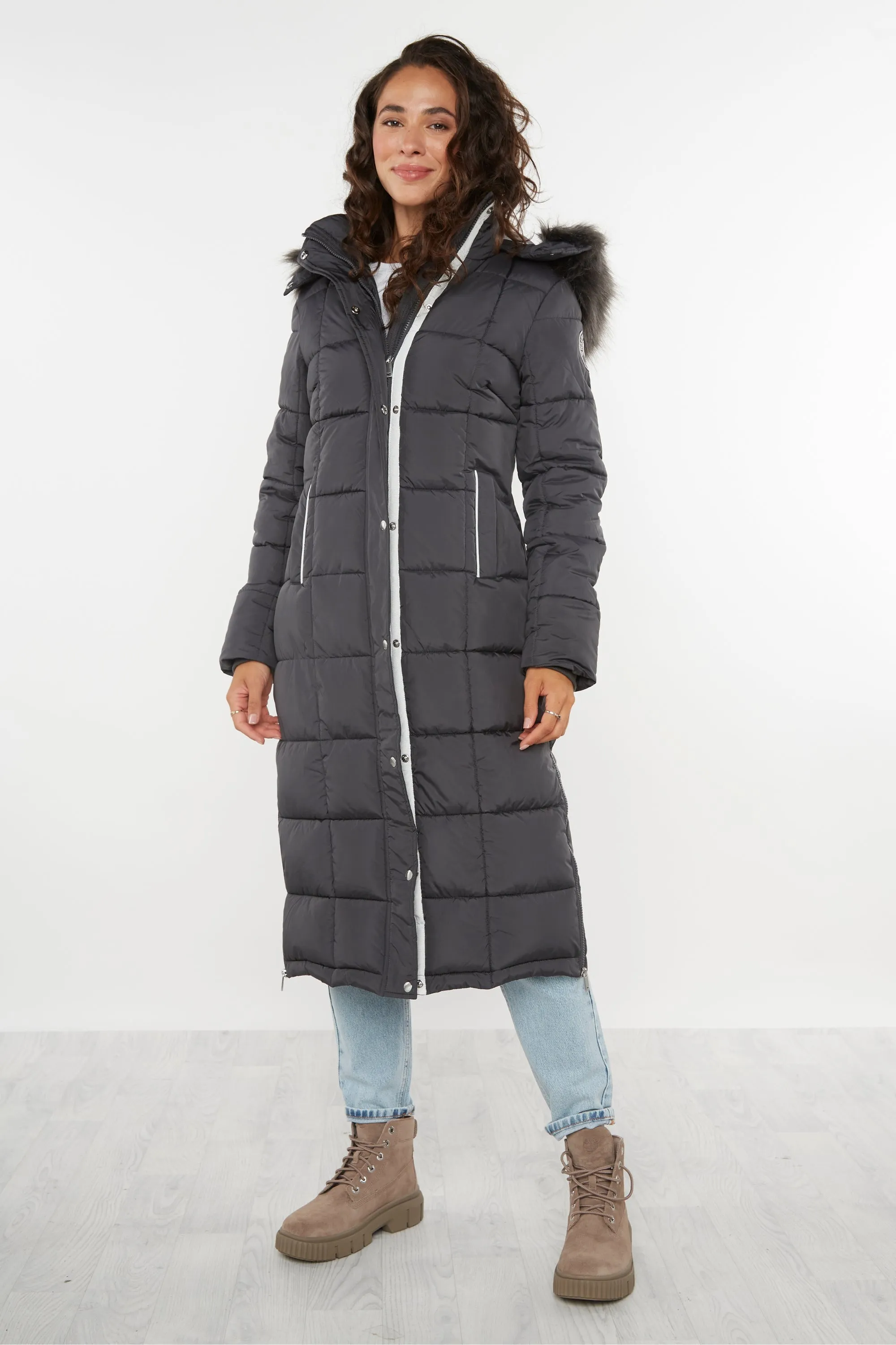 Chatsworth Longline Puffer Coat - Charcoal