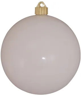 Christmas By Krebs 8" (200mm) Shiny Pure White [1 Piece] Solid Commercial Grade Indoor and Outdoor Shatterproof Plastic, UV and Water Resistant Ball Ornament Decorations