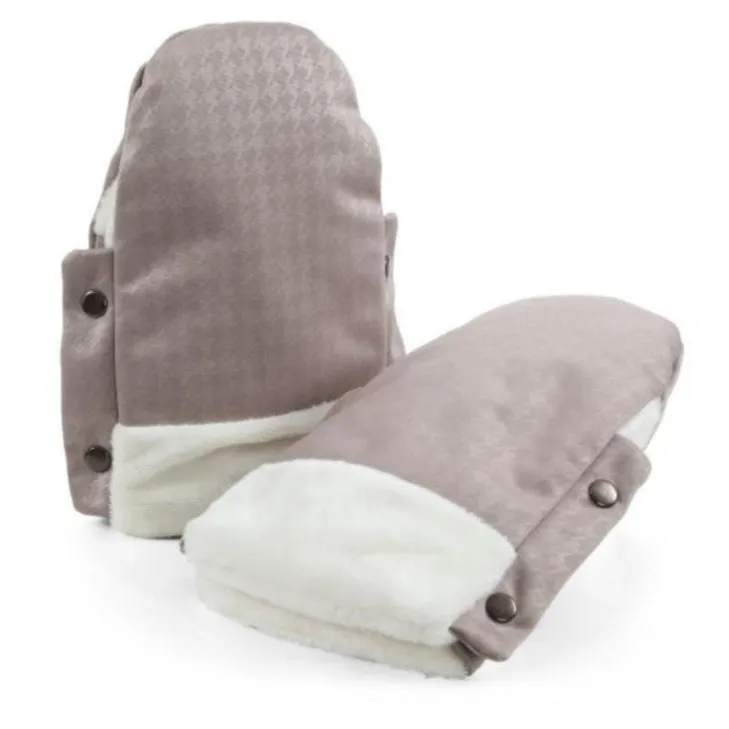Egg Handmuffs Houndstooth Almond