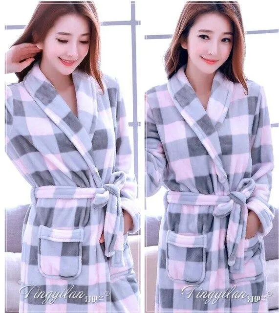 Flannel Hooded Bathrobe Men Kimono Hombre Solid Bath Robes Male Nightgown Long Sleeve Sleepwear Pajamas Lounge Homewear Men