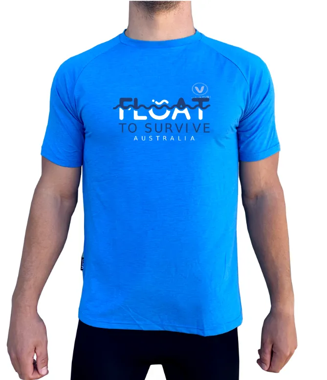 FLOAT TO SURVIVE - UV Performance S/S Tech Tee - Cyan - CUSTOM