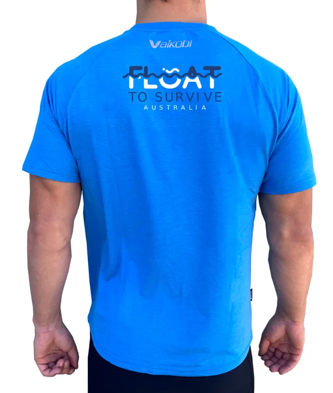 FLOAT TO SURVIVE - UV Performance S/S Tech Tee - Cyan - CUSTOM