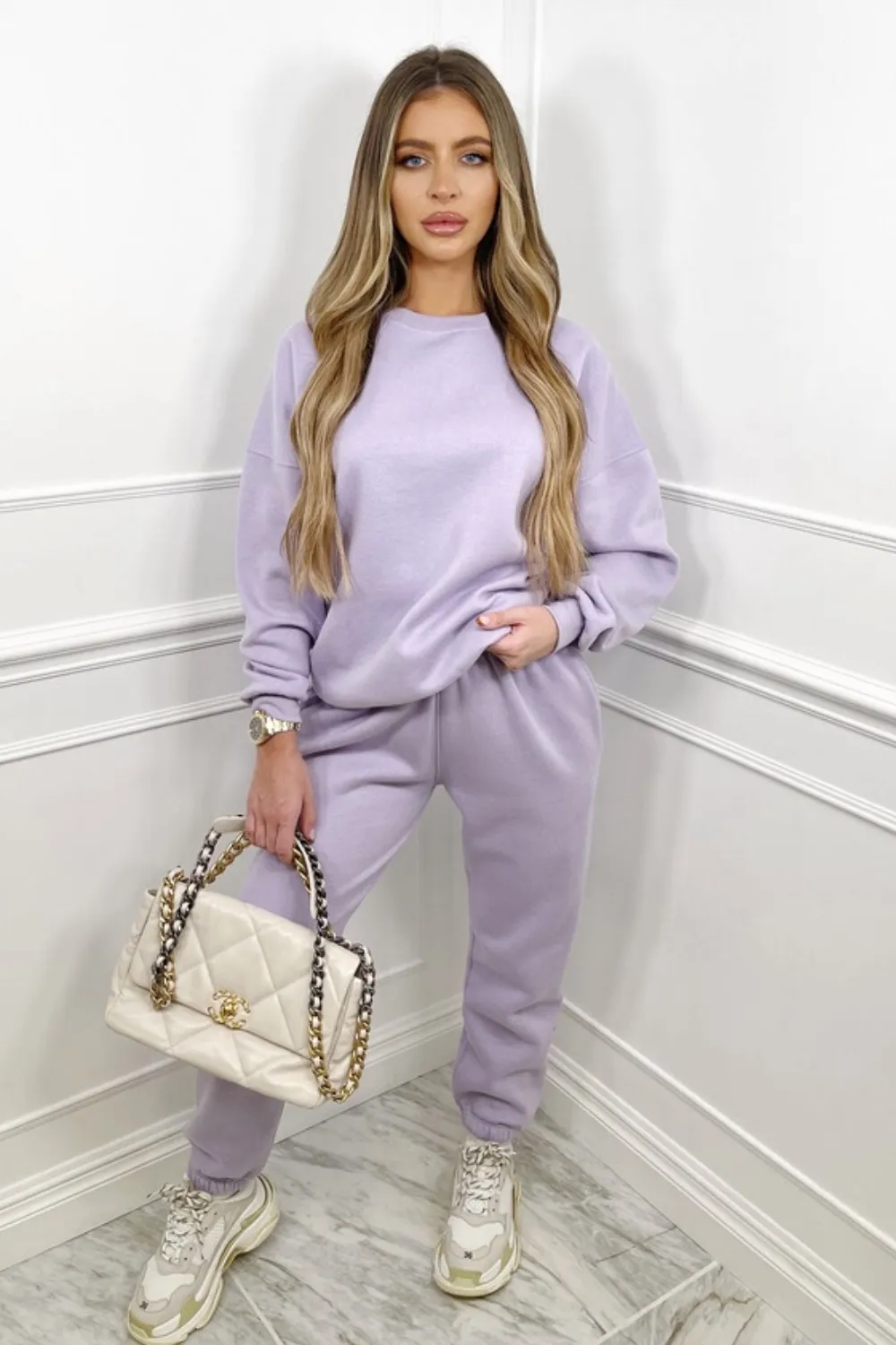 Glamify Lilac sweater essential loungewear set