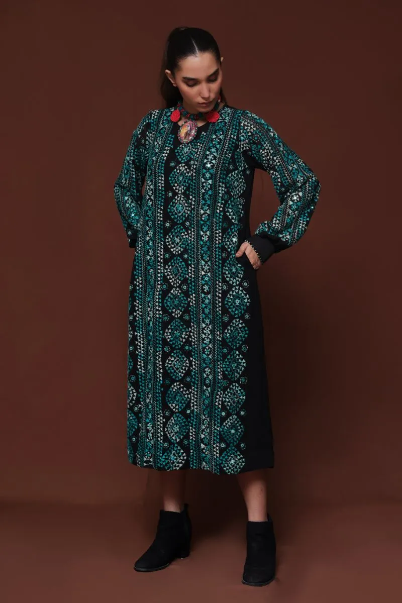 Huma Adnan - Chandni - Black - Chiffon - 1 Piece