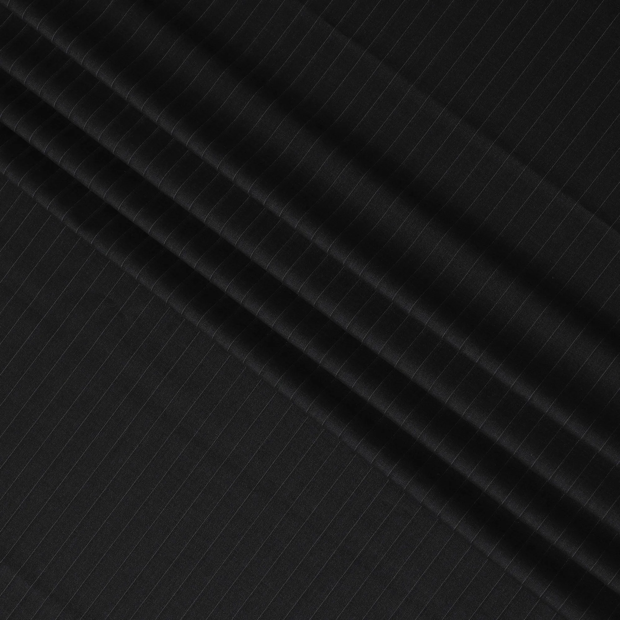 Italian Premium Striped Wool Suiting Fabric - Classic Charcoal, 4 Mtrs Piece-D17746
