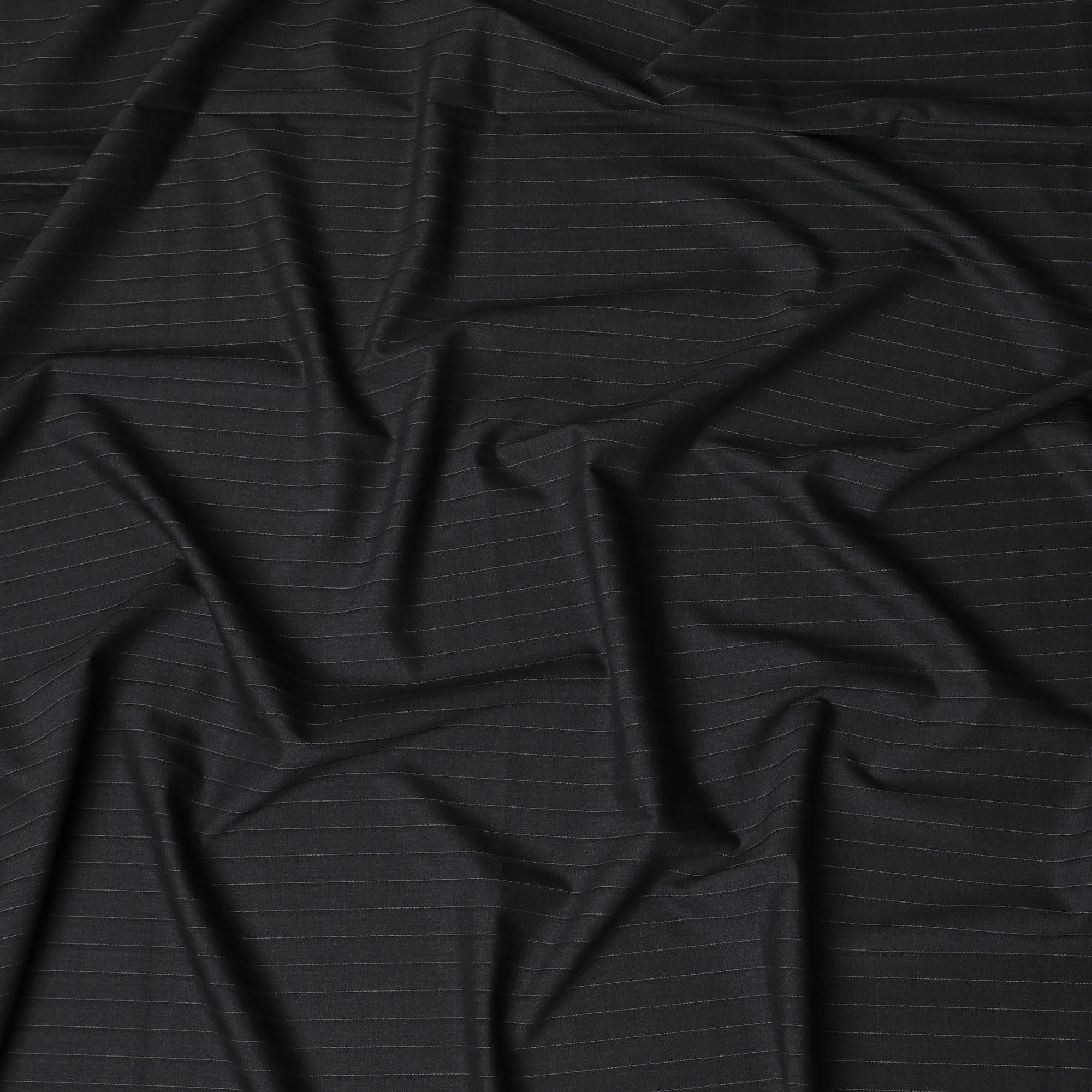 Italian Premium Striped Wool Suiting Fabric - Classic Charcoal, 4 Mtrs Piece-D17746