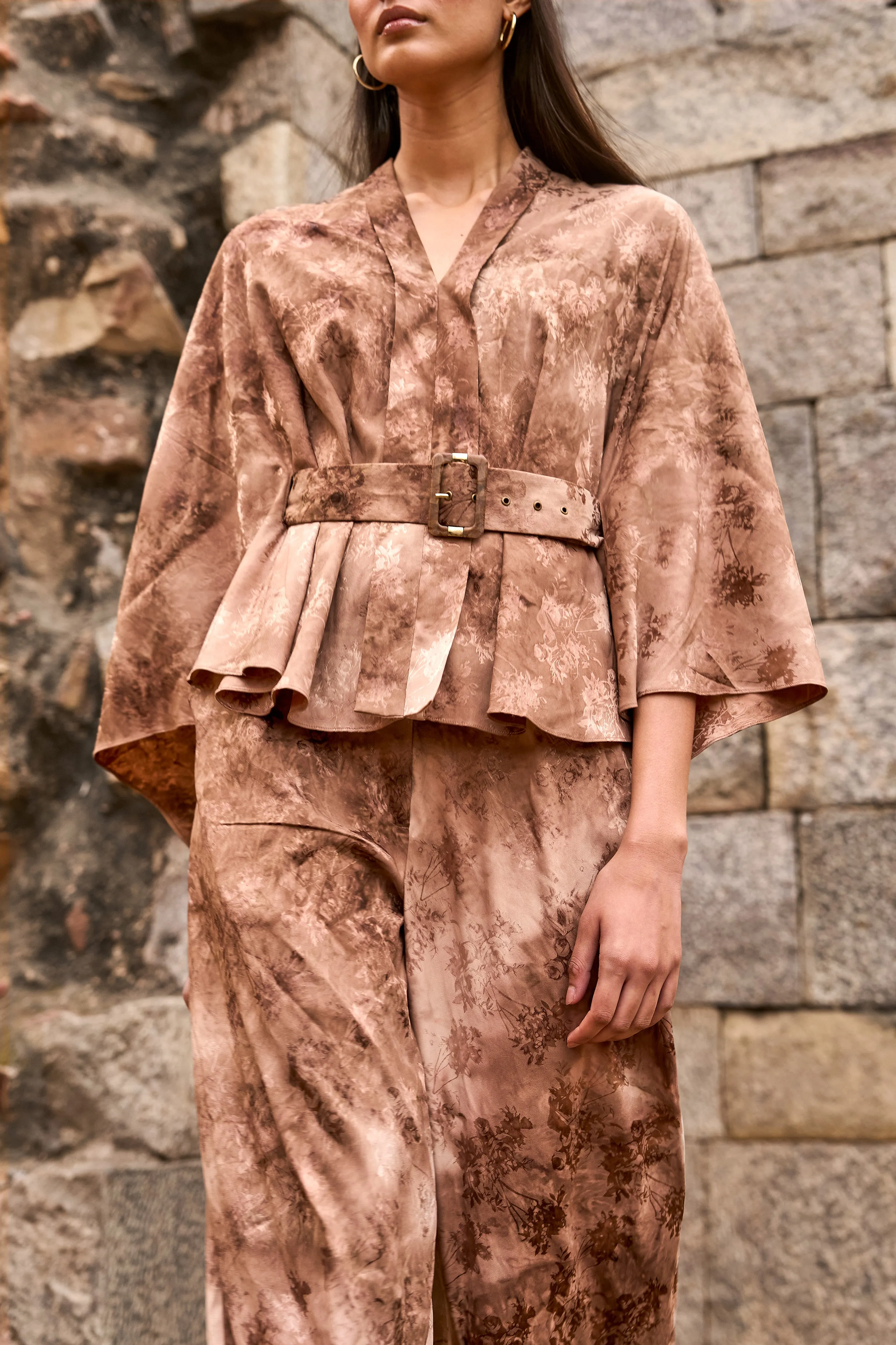 Jacquard Cape and Pant Set