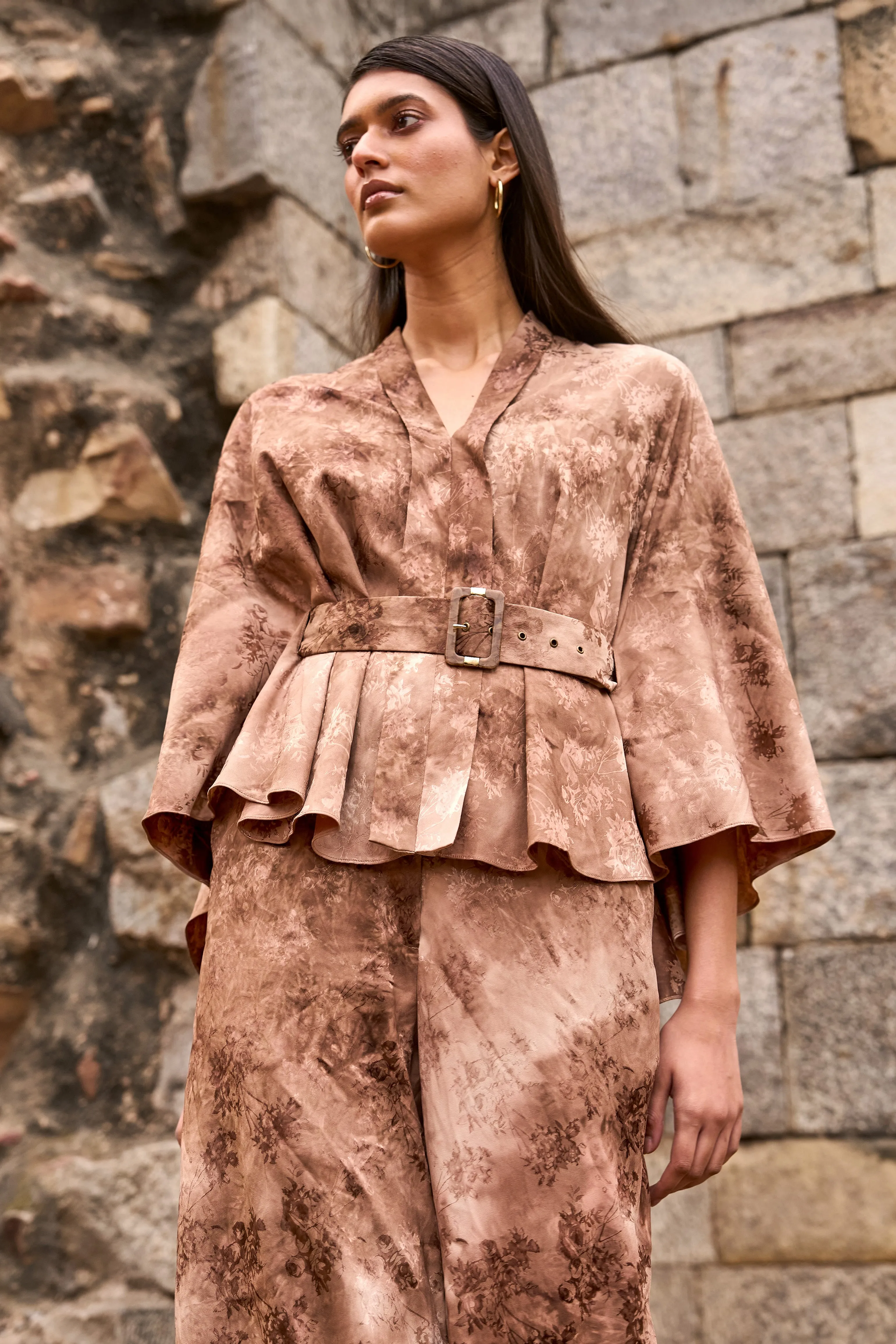 Jacquard Cape and Pant Set