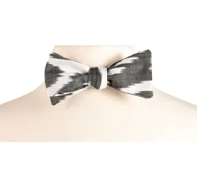 Ladue Silk Ikat Bow Tie - Black, White