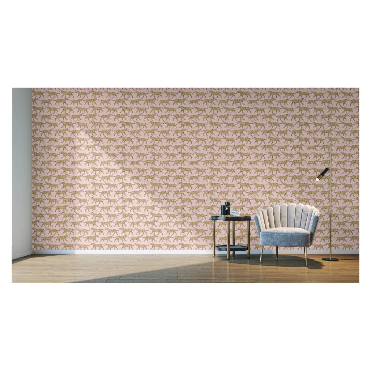 leopard blush wallpaper CAT - Wall Covering - Peel and Stick Wallmark Canvas