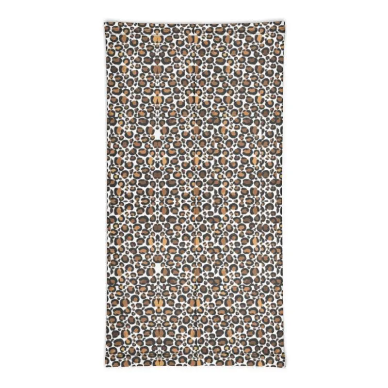 Leopard Cheetah Neck Gaiter, safari modern vintage wild Animal small spots, brown white dots background art Print Mask face Scarf headband