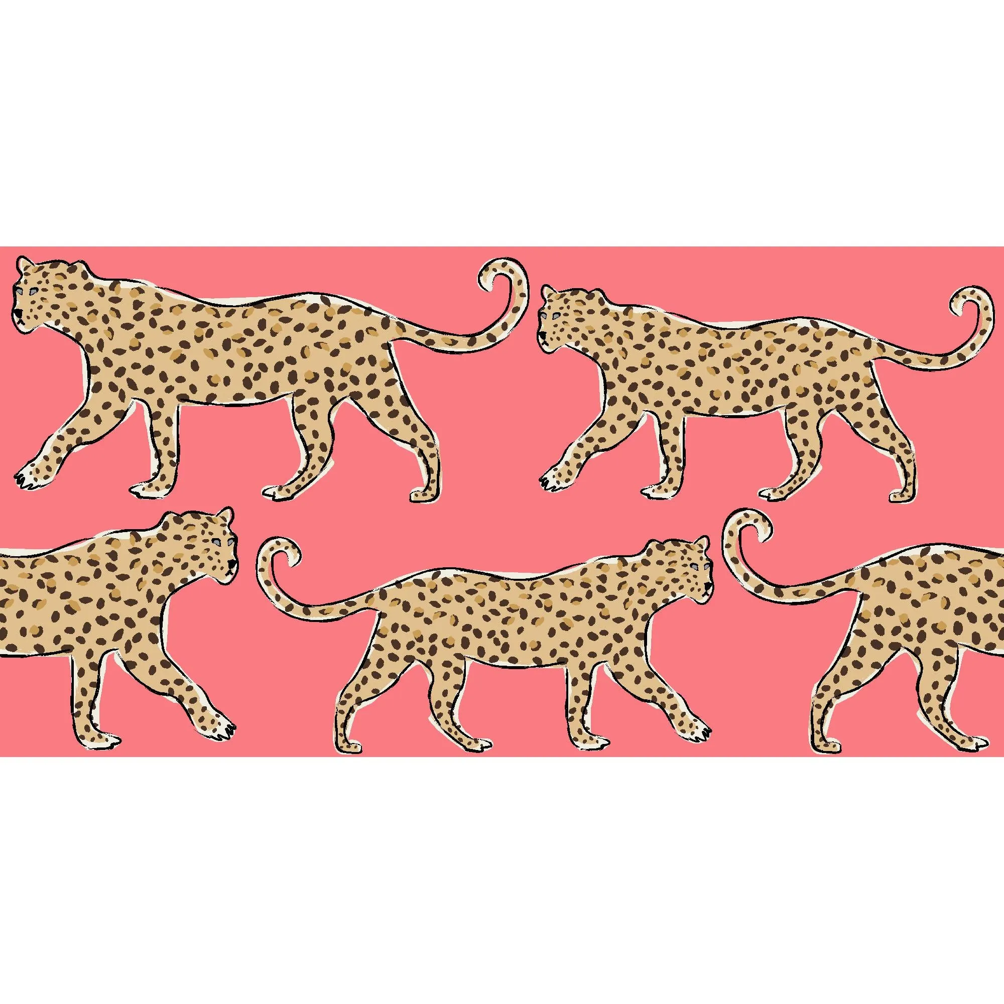 leopard coral CAT - Wall Covering - Peel and Stick Wallmark Canvas