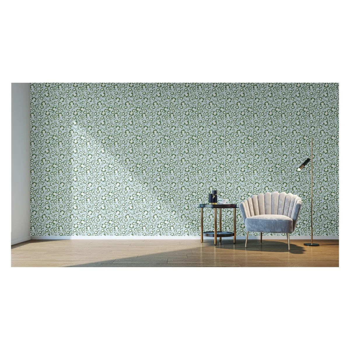 leopard spots green CAT - Wall Covering - Peel and Stick Wallmark Canvas