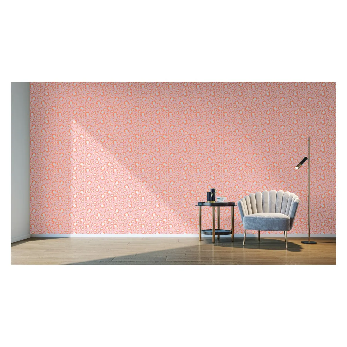 leopard spots pink CAT - Wall Covering - Peel and Stick Wallmark Canvas